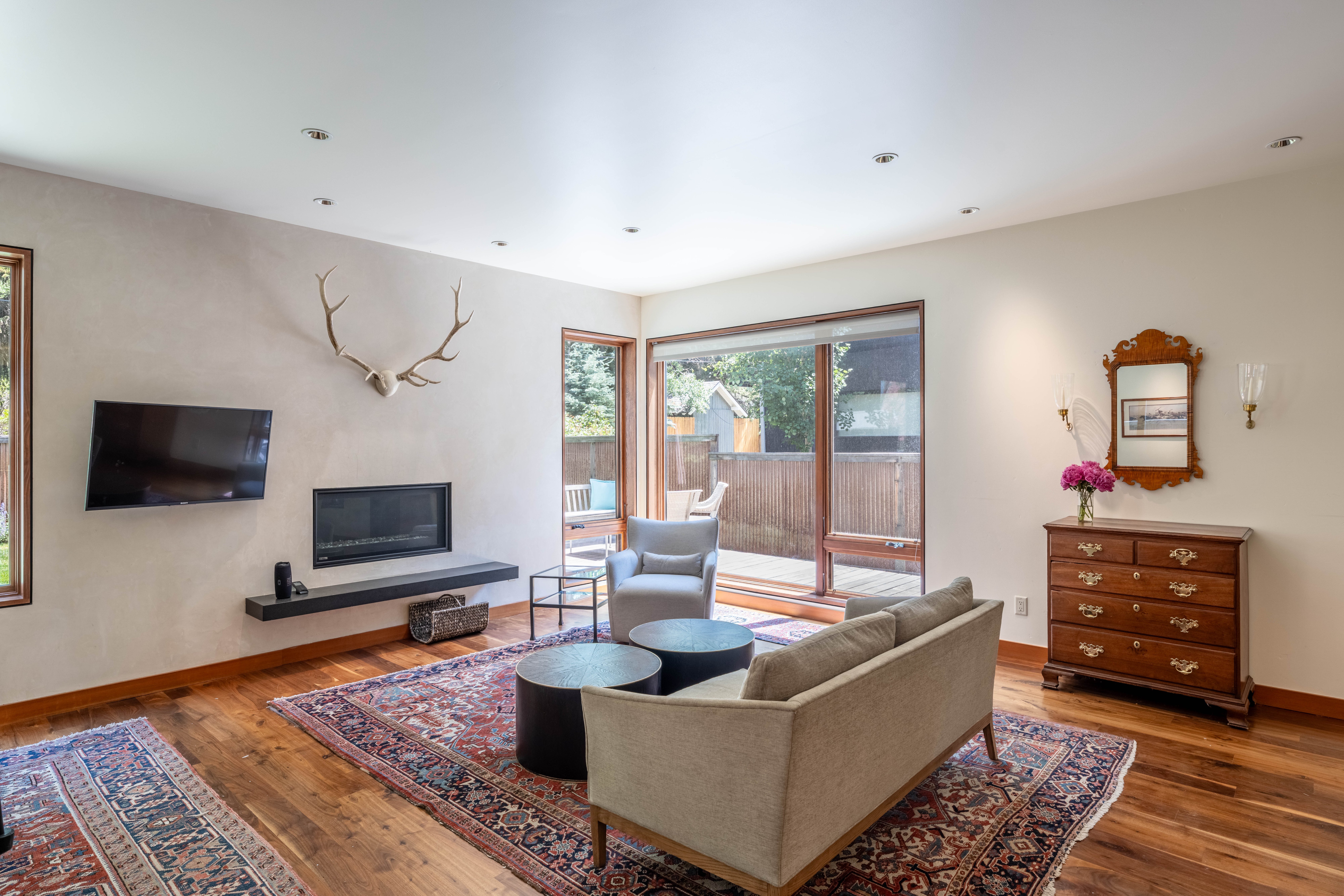 Living room with fireplace